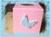 Zásobník na kapesníčky s motýlky - růžový II.